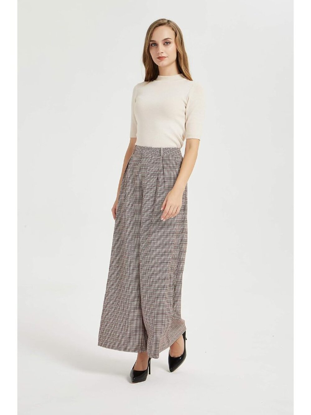 Womens High Waist Casual Wide Leg Palazzo Business Pants | Office Trousers, Dres - Picture 2 of 6